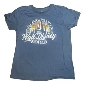 Disney Parks The most magical place on earth Castle  blue T-shirt adult size Med